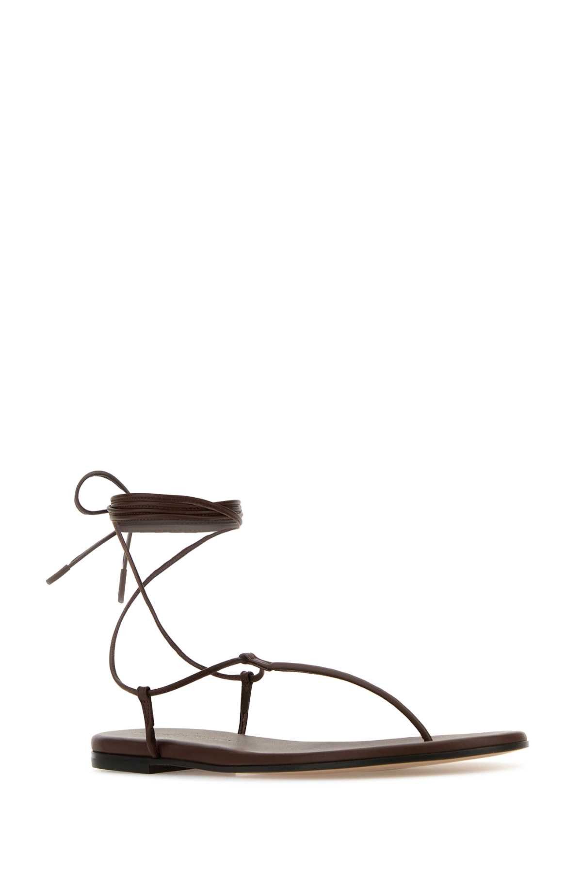 Gianvito Rossi Brown Nappa Leather Gwyneth Thong Sandals Size US 11 / IT 41 - 2 Thumbnail