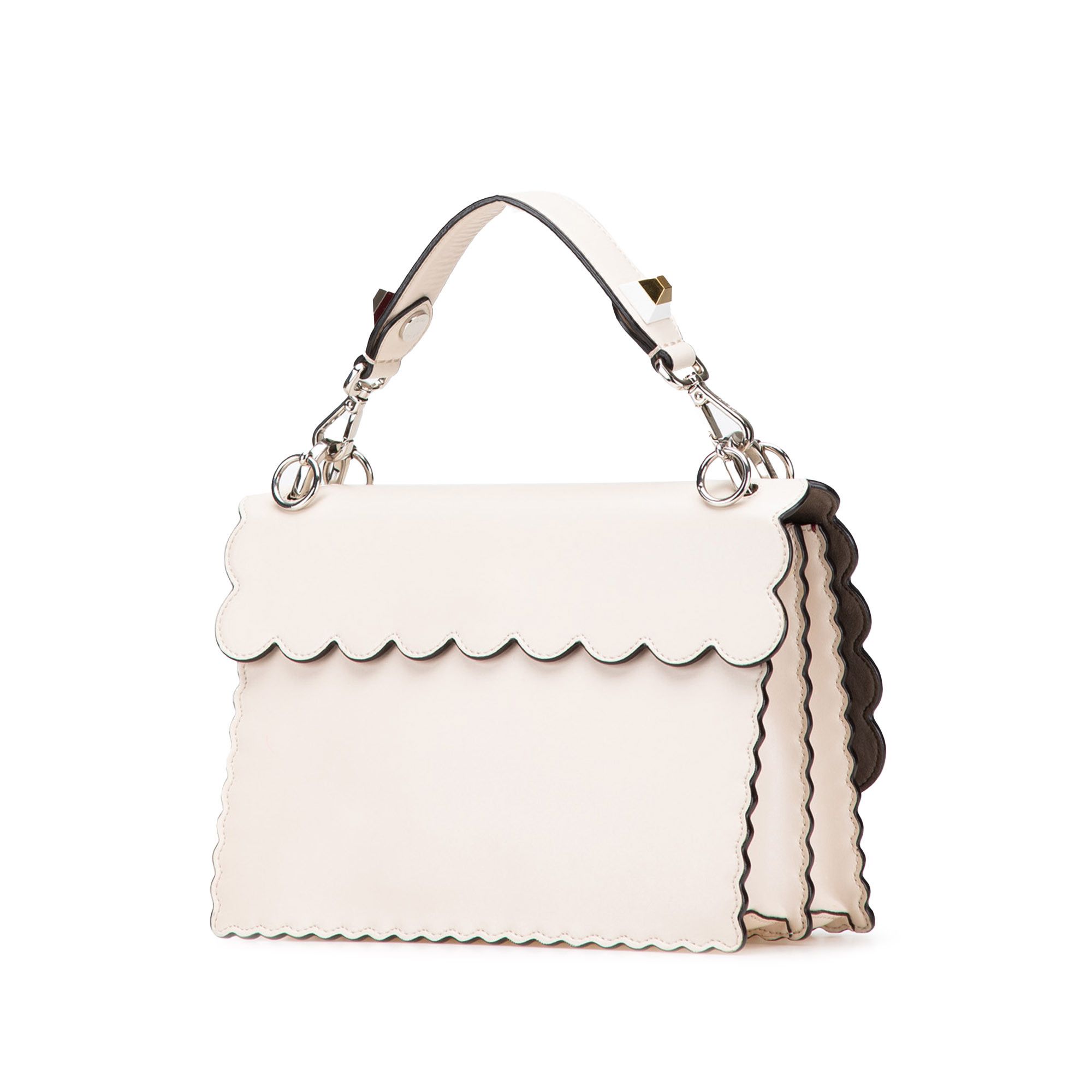 Fendi Fendi Medium Vitello Liberty Lucido Flowers and Bows Scalloped Studded Kan I Satchel Size ONE SIZE - 2 Thumbnail