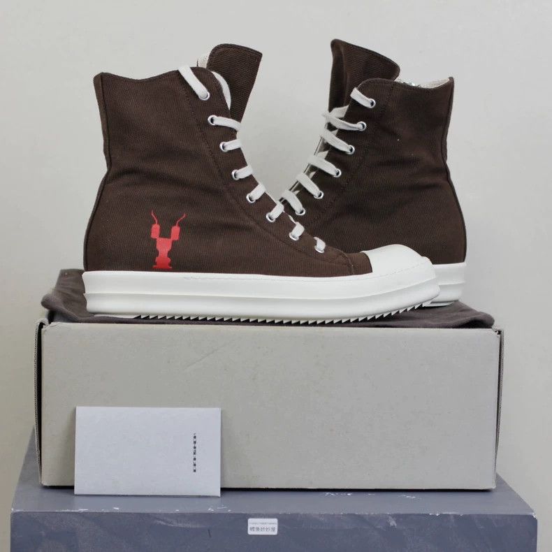 Rick Owens rickowens brown high top sneakers Size US 10 / EU 43 - 5 Thumbnail