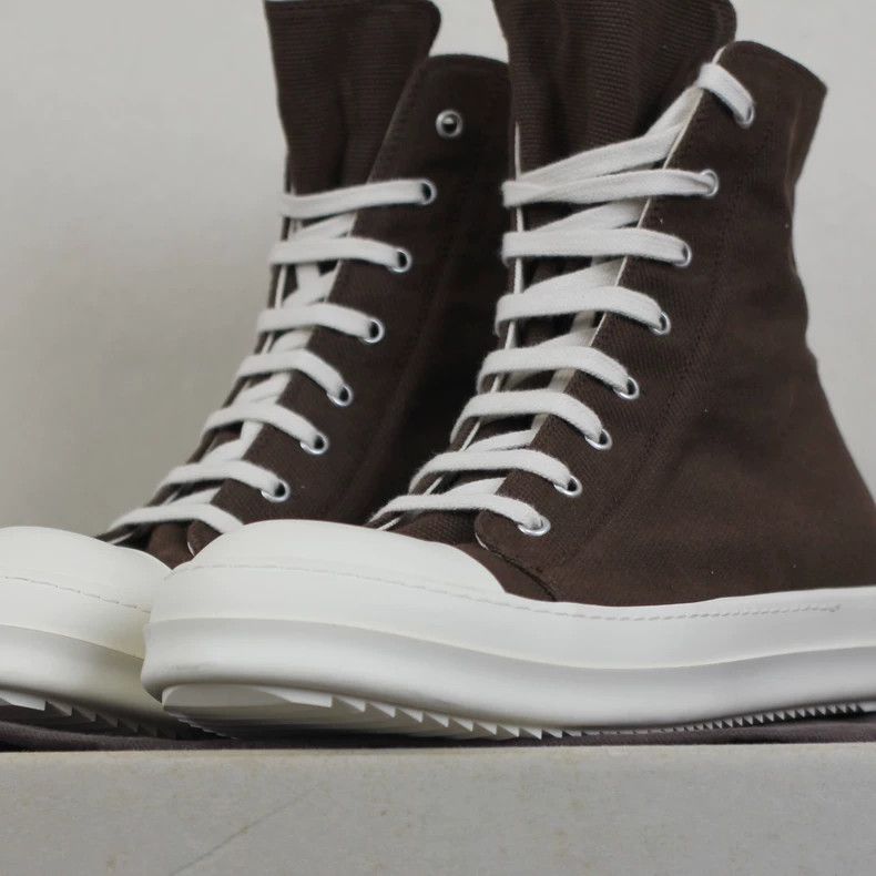 Rick Owens rickowens brown high top sneakers Size US 10 / EU 43 - 2 Thumbnail