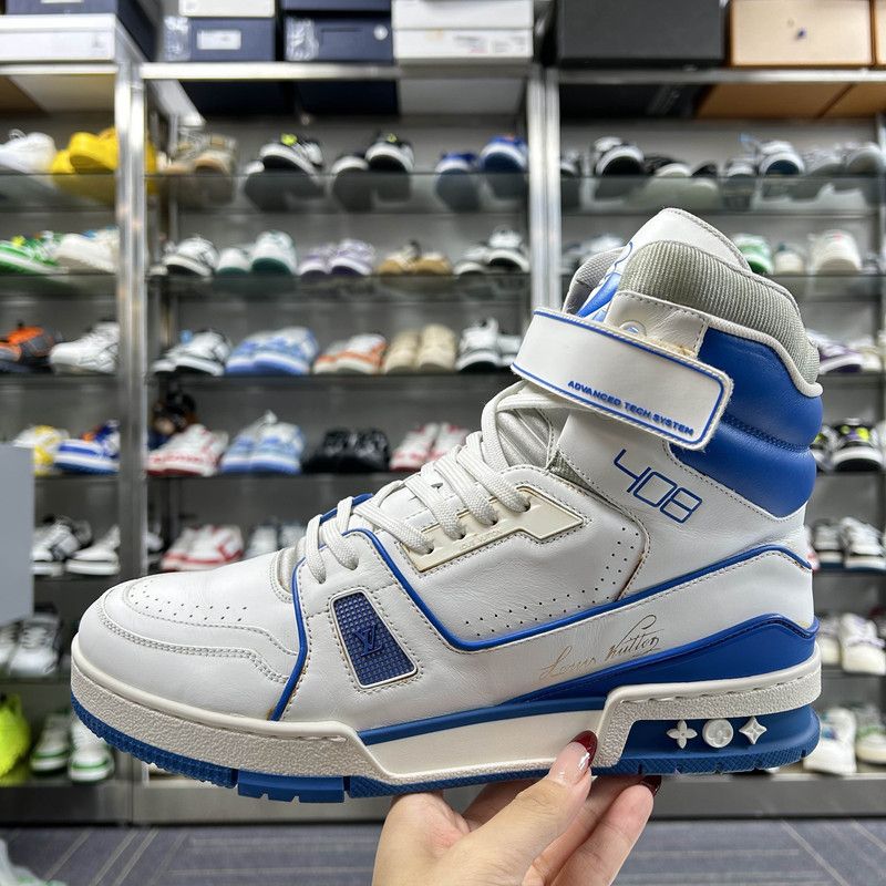 Louis Vuitton Louis Vuitton Trainer Blue and White Sneakers 0089 Size US 8 / EU 41 - 6 Thumbnail