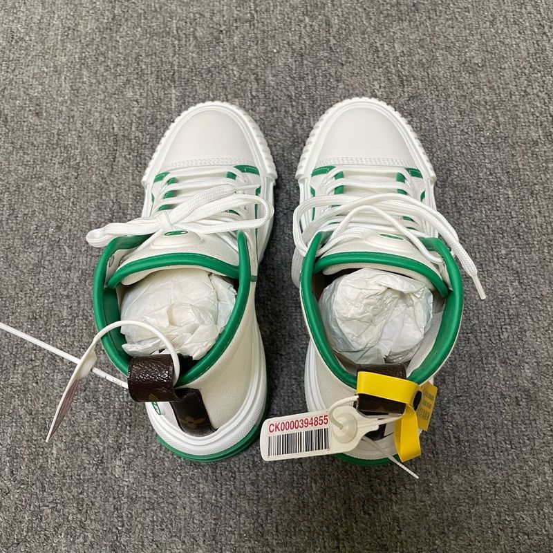 Louis Vuitton Louis Vuitton High-Top Sneakers in White and Green 0079 Size US 10 / EU 43 - 3 Thumbnail