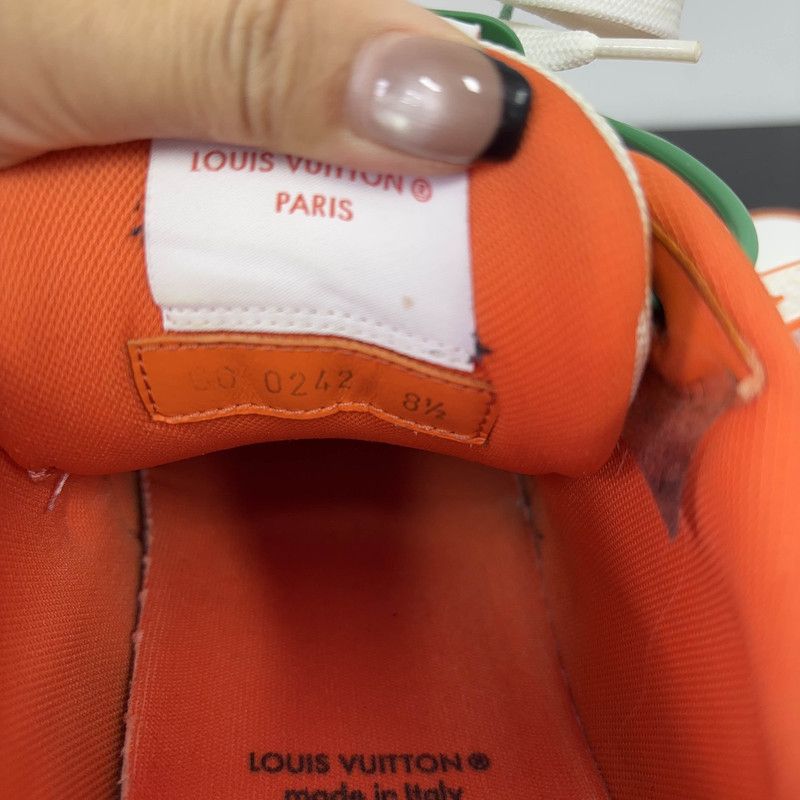 Louis Vuitton Louis Vuitton Trainer Low-Top Sneakers in White and Orange 0079 Size US 10 / EU 43 - 5 Thumbnail