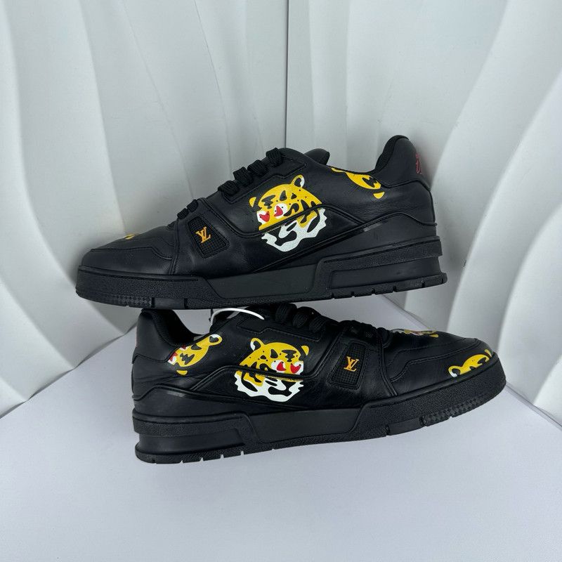 Louis Vuitton Nigo x Louis Vuitton Black Trainer Sneakers 0079 Size US 10 / EU 43 - 7 Thumbnail