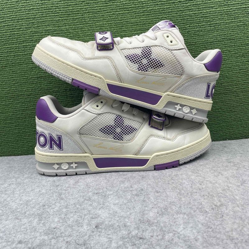 Louis Vuitton Louis Vuitton Trainer Fashion Sneakers in White Purple 0079 Size US 10 / EU 43 - 6 Thumbnail