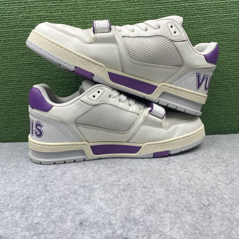 Louis Vuitton Louis Vuitton Trainer Fashion Sneakers in White Purple 0079 Size US 10 / EU 43 - 7 Thumbnail