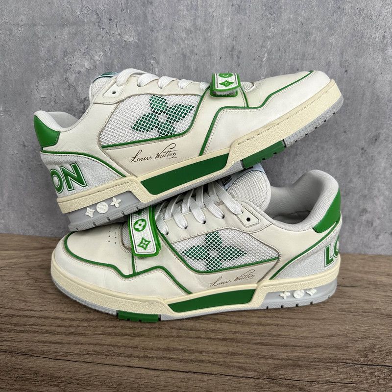 Louis Vuitton Louis Vuitton Trainer Classic Green and White Sneakers 0079 Size US 10 / EU 43 - 6 Thumbnail