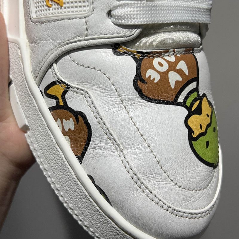Louis Vuitton Nigo x LOUIS VUITTON Trendy White Low-Top Sneakers 0079 Size US 10 / EU 43 - 9 Thumbnail
