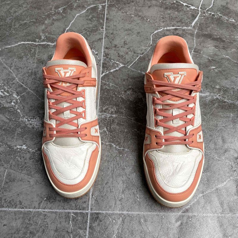 Louis Vuitton Louis Vuitton Trainer Peach Leather Low Top Sneakers 0079 Size US 10 / EU 43 - 2 Thumbnail