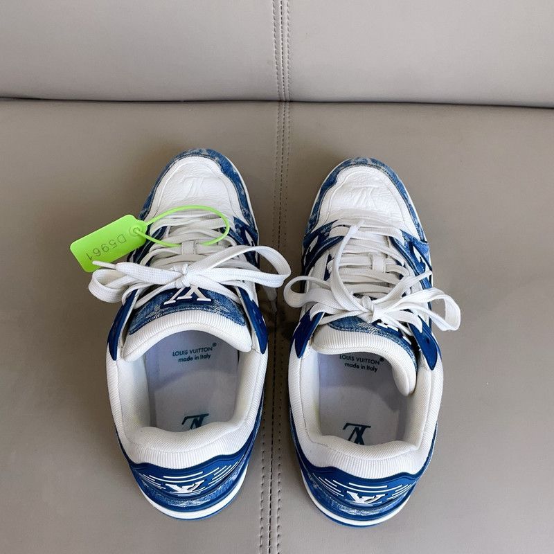 Louis Vuitton Louis Vuitton Denim Leather Trainer Sneakers for All 0079 Size US 10 / EU 43 - 4 Thumbnail