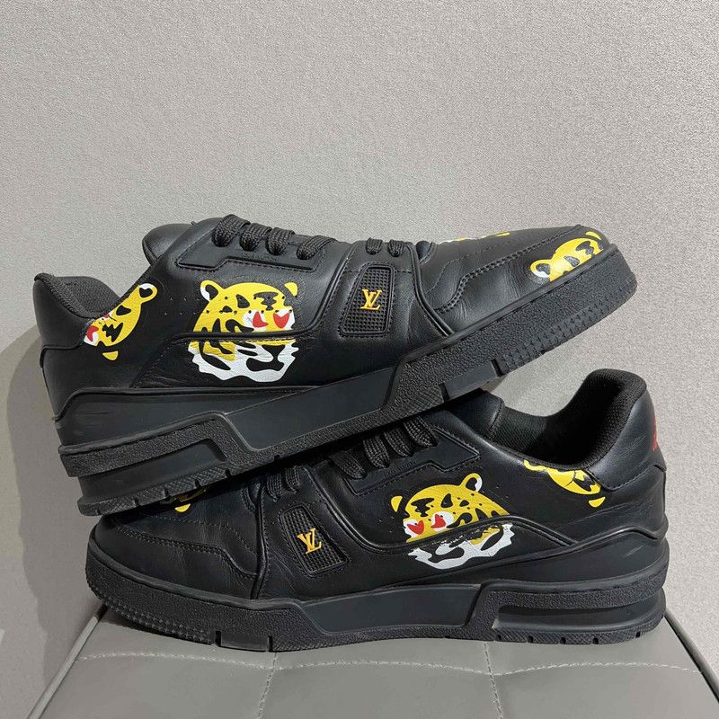 Louis Vuitton Nigo x Louis Vuitton Black Trainer Sneakers 0079 Size US 10 / EU 43 - 7 Thumbnail