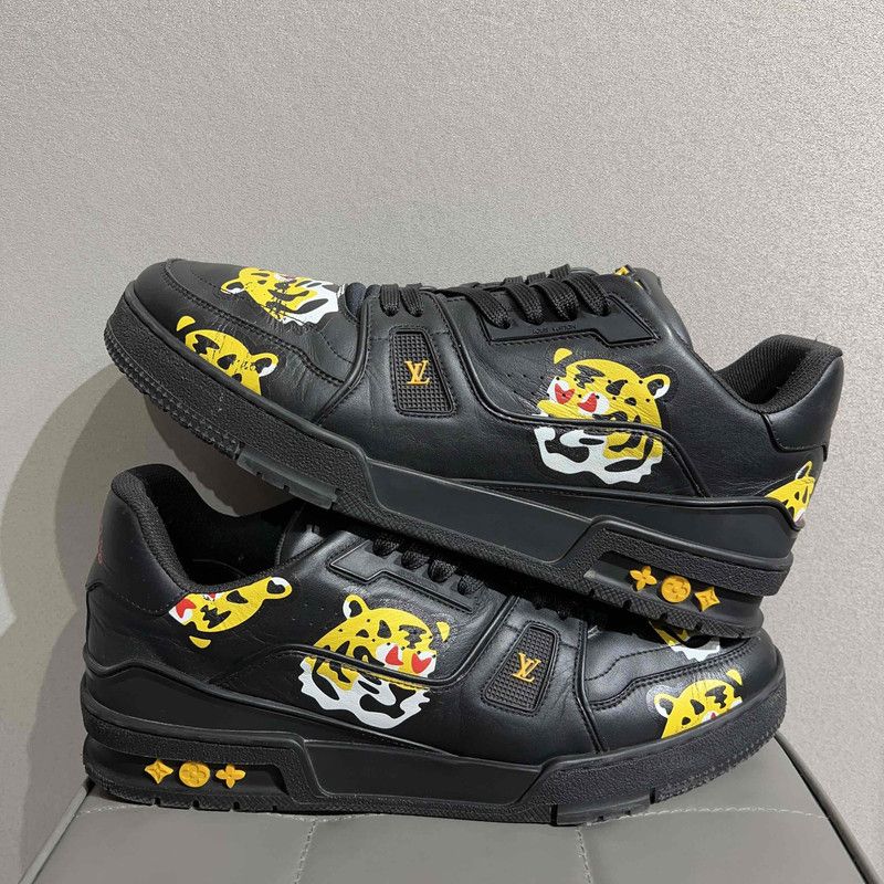 Louis Vuitton Nigo x Louis Vuitton Black Trainer Sneakers 0079 Size US 10 / EU 43 - 6 Thumbnail