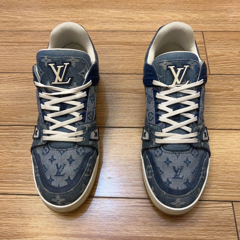 Louis Vuitton Louis Vuitton Blue Denim Low-Top Trainers 0079 Size US 9 / EU 42 - 2 Thumbnail