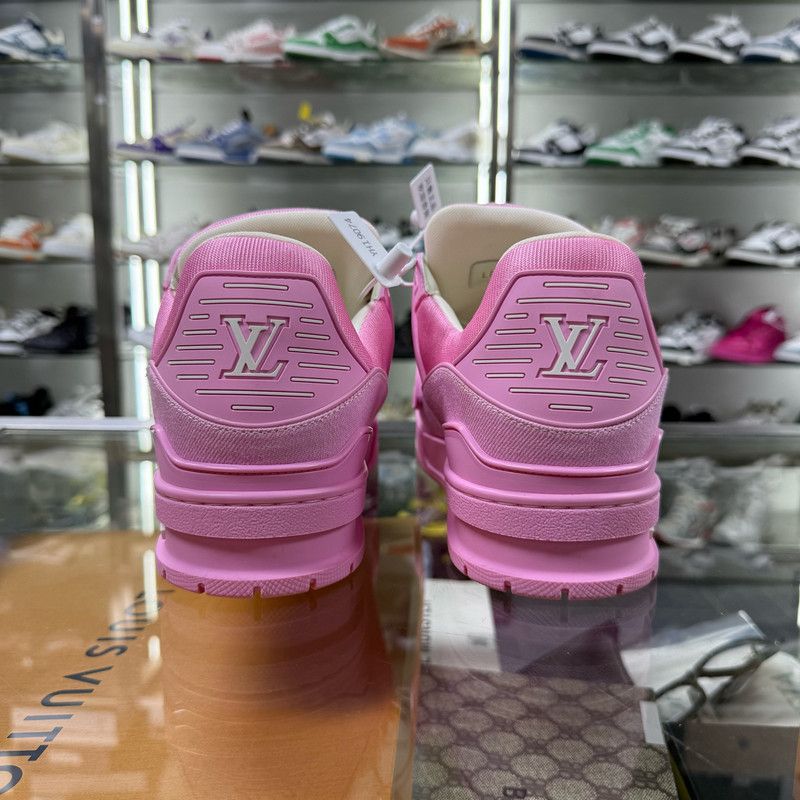 Louis Vuitton Louis Vuitton Pink Canvas Low-Top Trainers 0079 Size US 10 / EU 43 - 3 Thumbnail