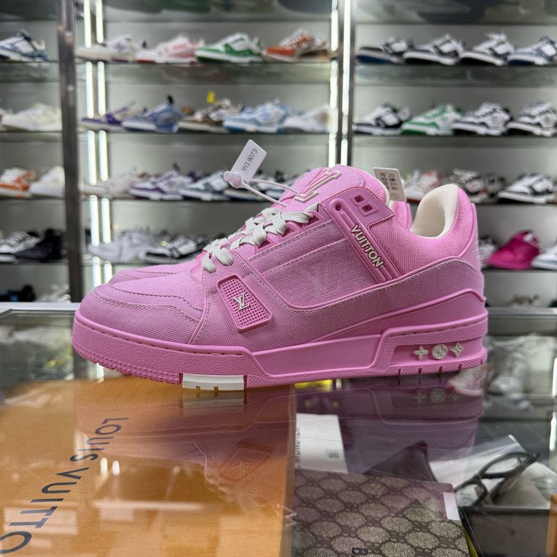 Louis Vuitton Louis Vuitton Pink Canvas Low-Top Trainers 0079 Size US 10 / EU 43 - 6 Thumbnail