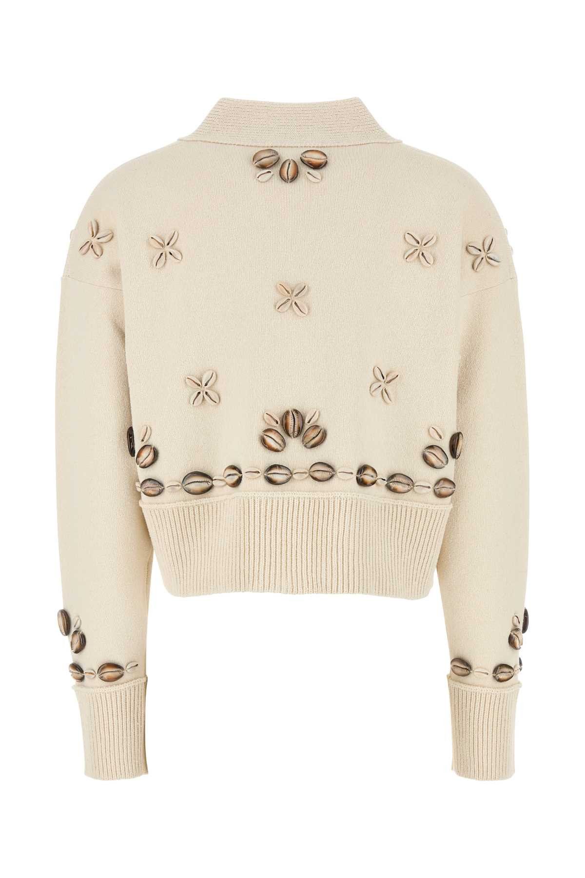 Alanui Ivory Silk Blend Oversize Ocean Dream Cardigan Size S / US 4 / IT 40 - 2 Thumbnail