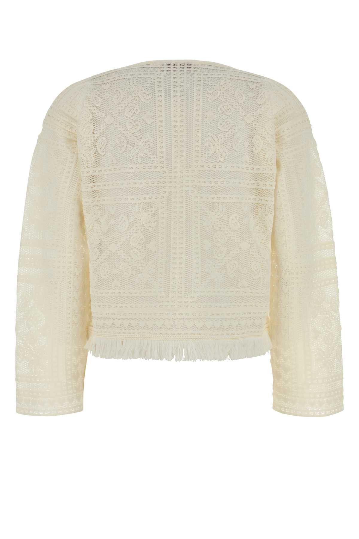 Alanui White Crochet Kiss By The Book Sweater Size S / US 4 / IT 40 - 2 Thumbnail