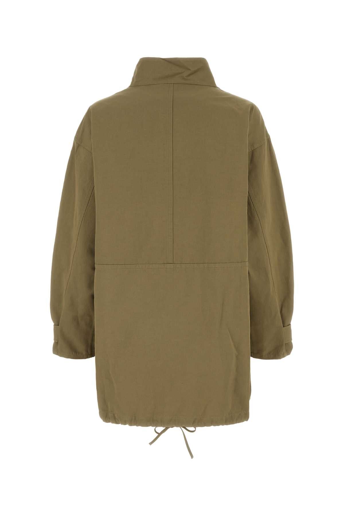 Prada Army Green Cotton Blend Dress Size XS / US 0-2 / IT 36-38 - 2 Thumbnail