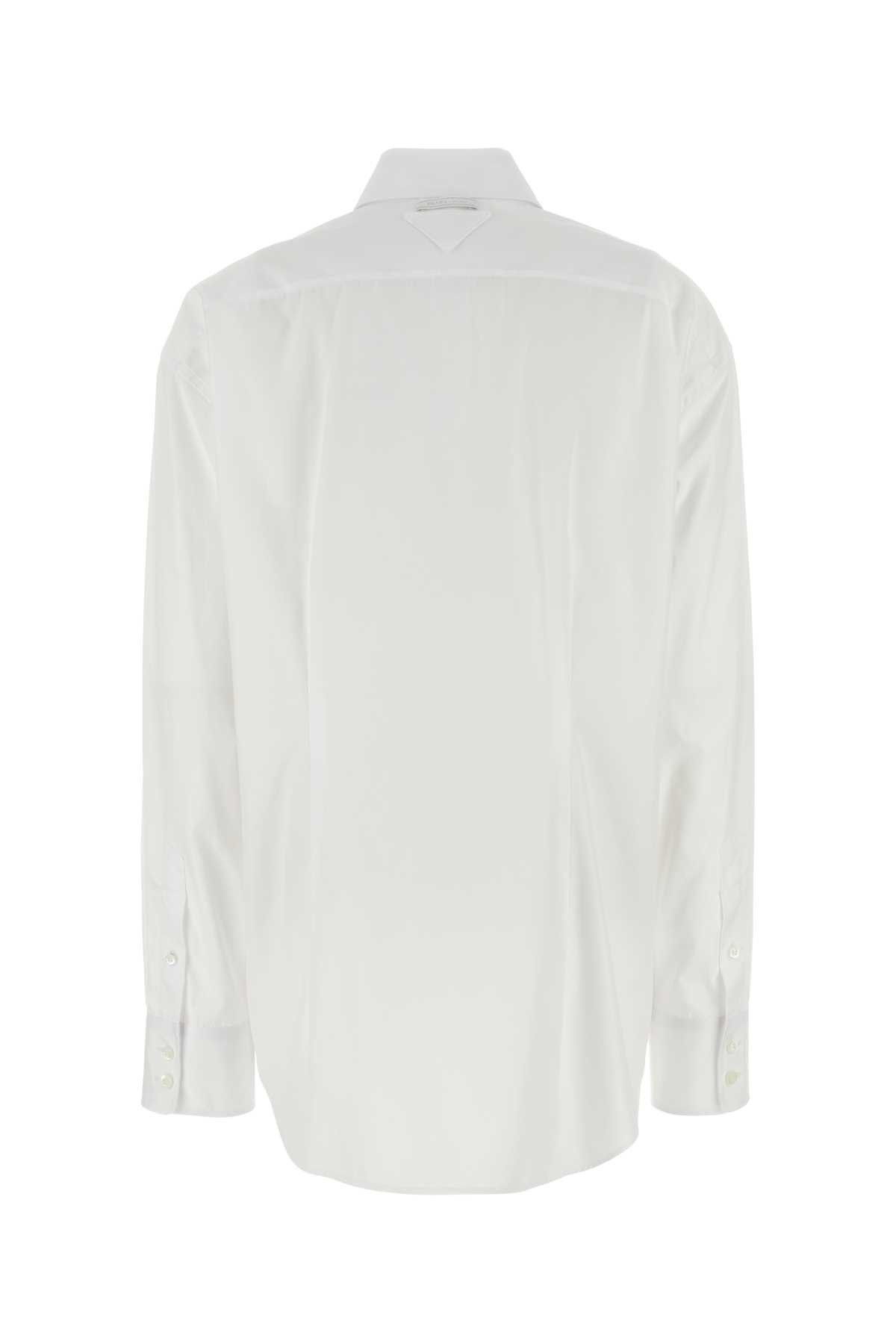 Prada White Poplin Shirt Size XS / US 0-2 / IT 36-38 - 2 Thumbnail