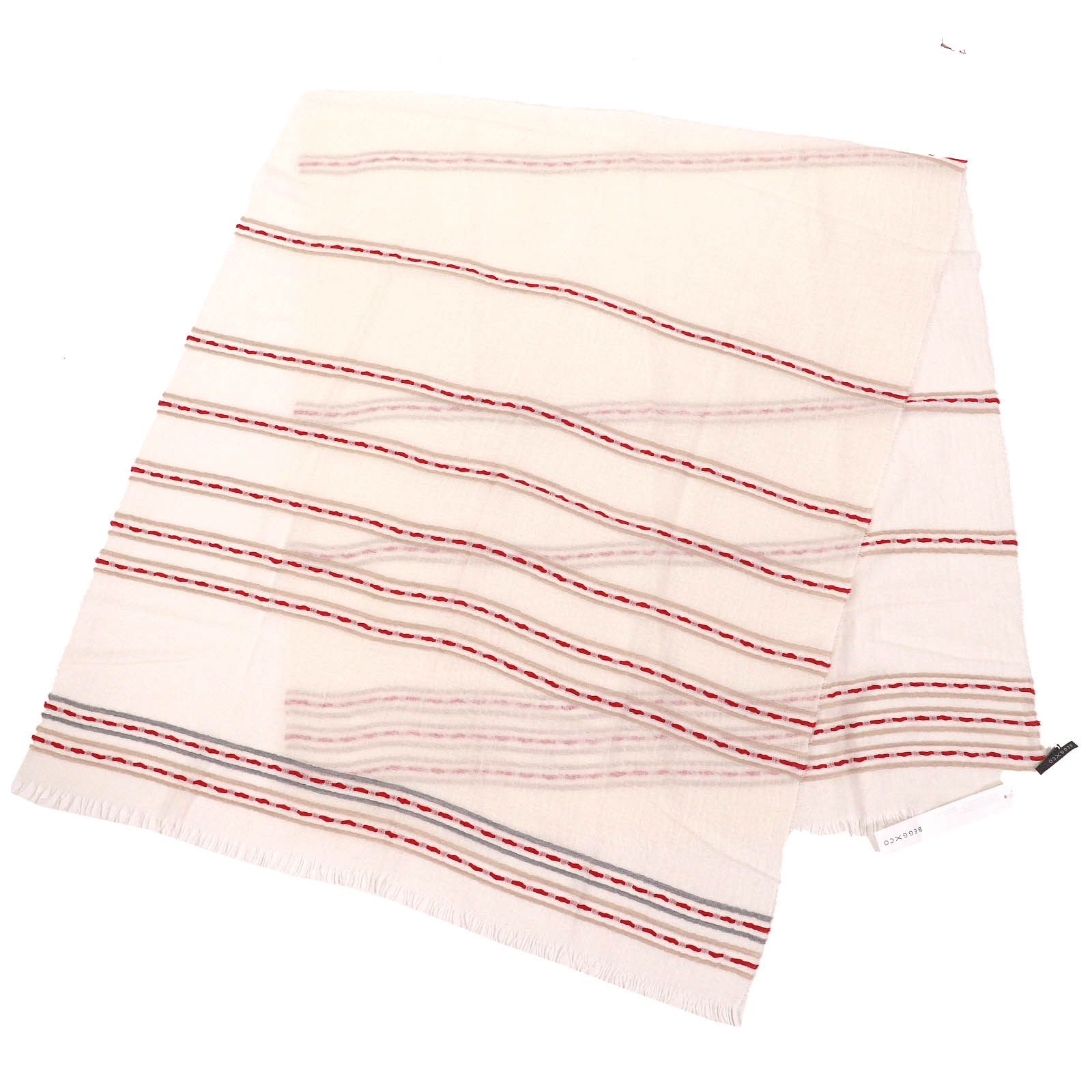 Other Other Begg&Co BERBER Barber Mini fringe cashmere shawl Natural Material Shawl Size ONE SIZE - 2 Thumbnail