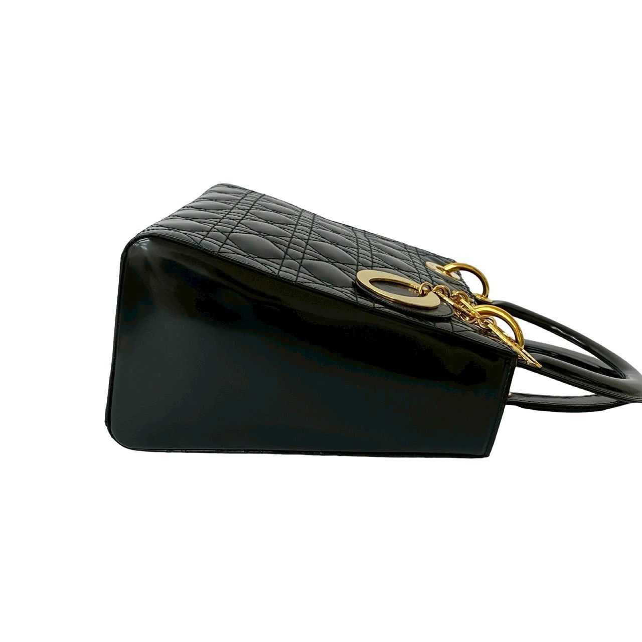 Dior Dior Christian Dior Lady Dior Patent Leather Handbag Enamel Handbag Size ONE SIZE - 7 Thumbnail