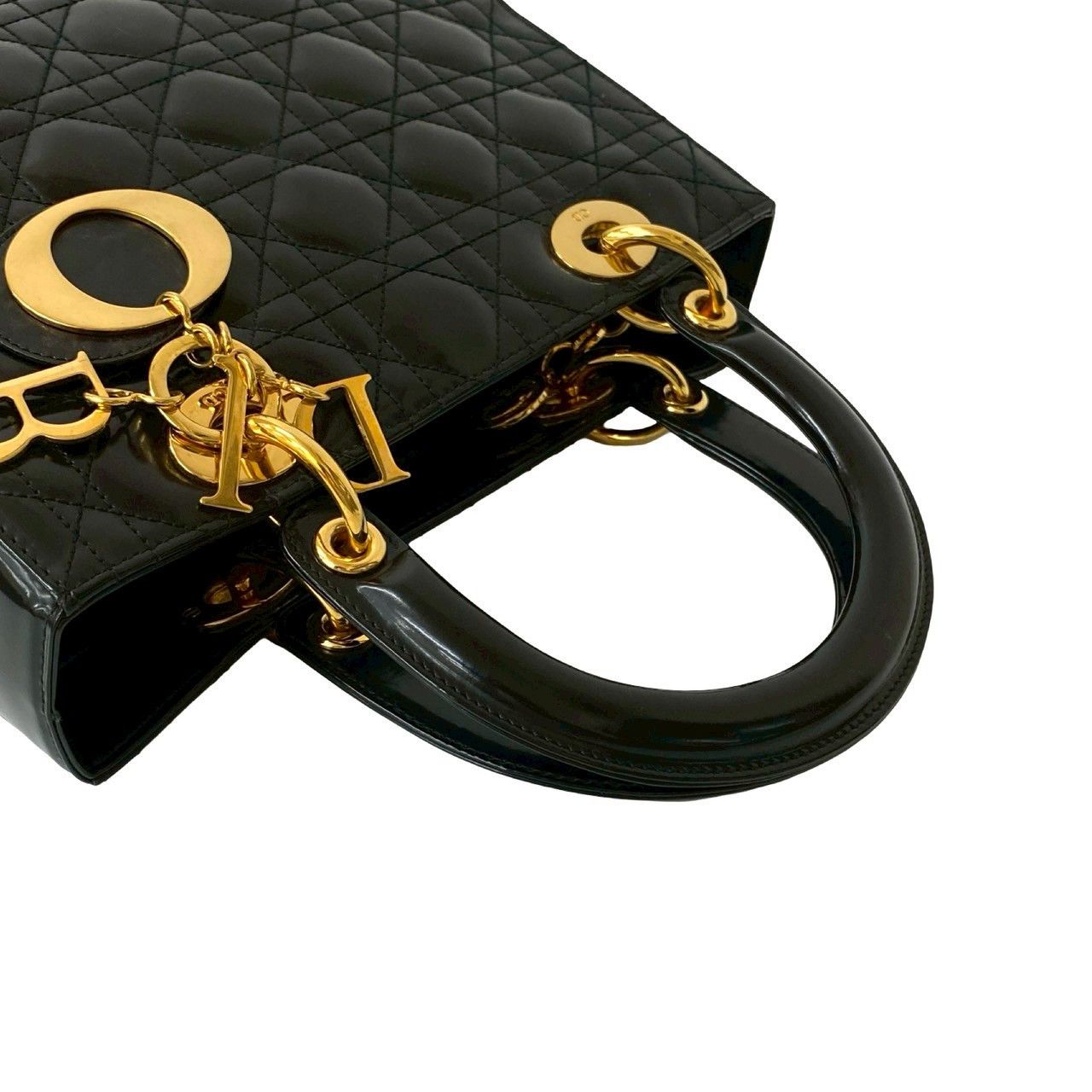 Dior Dior Christian Dior Lady Dior Patent Leather Handbag Enamel Handbag Size ONE SIZE - 5 Thumbnail