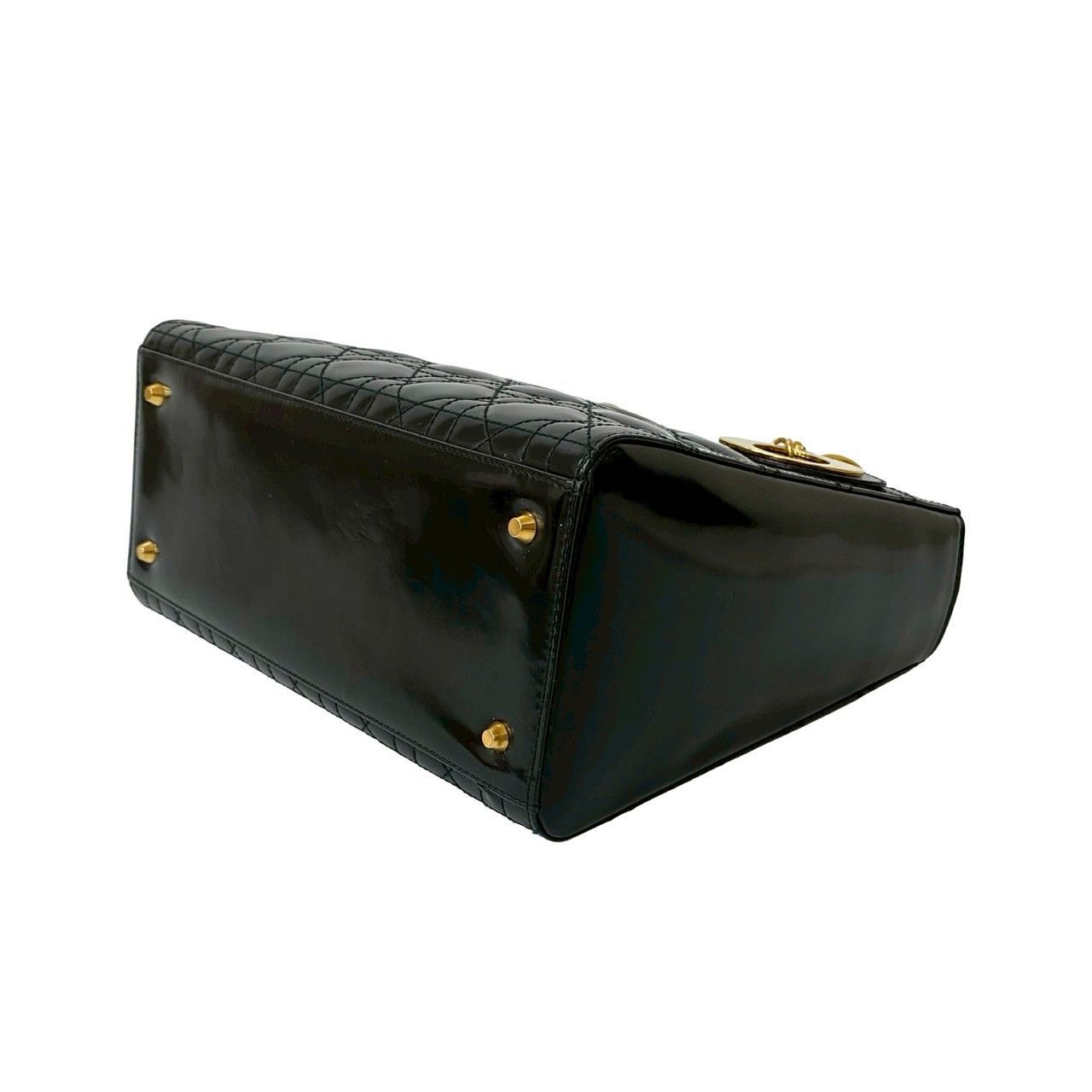 Dior Dior Christian Dior Lady Dior Patent Leather Handbag Enamel Handbag Size ONE SIZE - 9 Thumbnail
