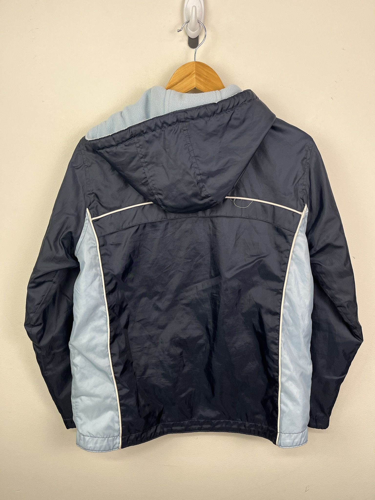 Vintage Vintage 90's Blank Blue Full Zip Up Fleece Lined Windbreaker SIze S Size US S / EU 44-46 / 1 - 3 Thumbnail