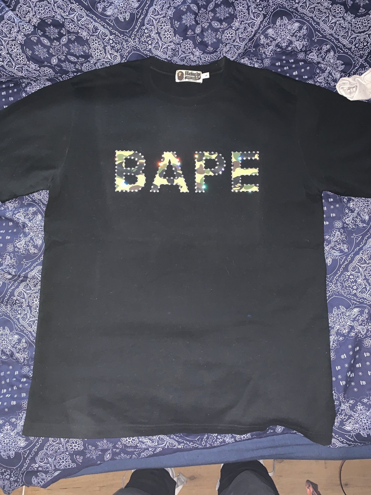 Bape Bape swarovski camo shirt. RARE!! Size US L / EU 52-54 / 3 - 1 Thumbnail