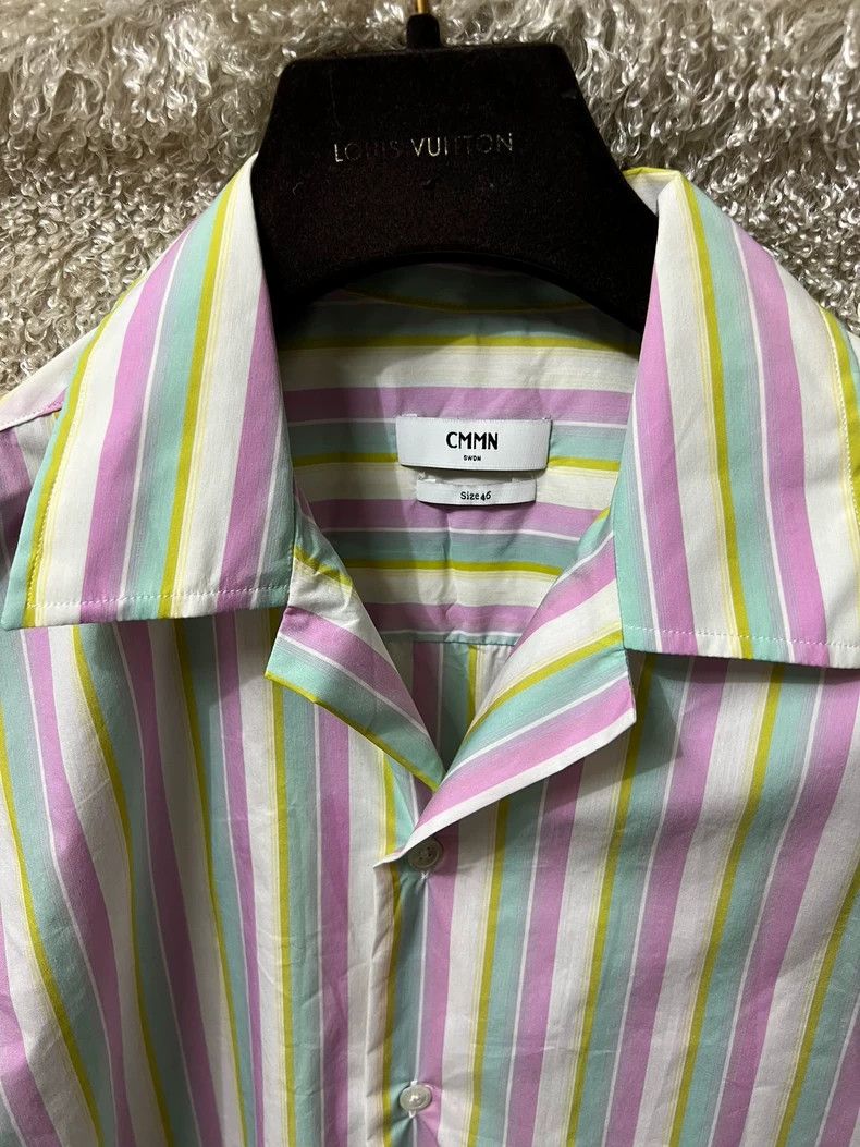 Balenciaga cmmn swdn Men's Striped Short Sleeve Shirt Size US S / EU 44-46 / 1 - 2 Thumbnail