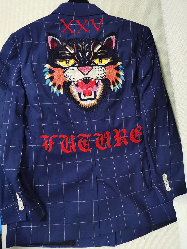 Gucci Gucci Runway Plaid Embroidered Suit Size US M / EU 48-50 / 2 - 4 Thumbnail