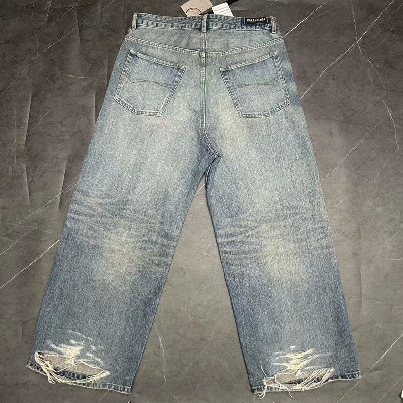 Balenciaga Balenciaga Drawstring Distressed Denim Jeans Size US 28 / EU 44 - 2 Thumbnail