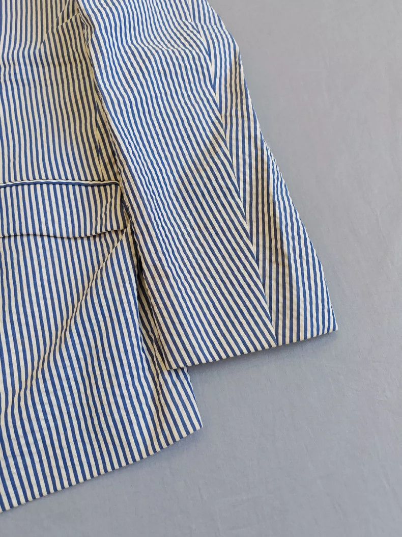 Loro Piana Loro Piana Blue White Striped Blazer Size US XXL / EU 58 / 5 - 7 Thumbnail