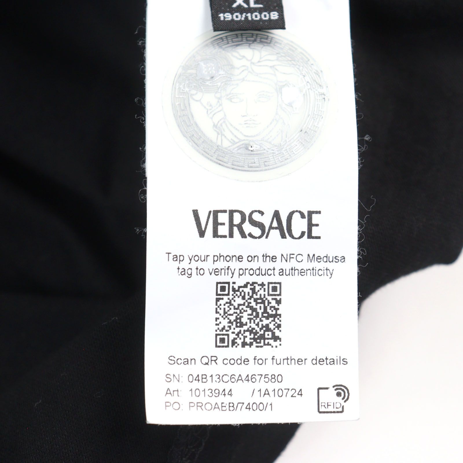 Versace Versace Versace Jeweled Logo Cotton T-shirt Cotton T-Shirts Size ONE SIZE - 8 Thumbnail