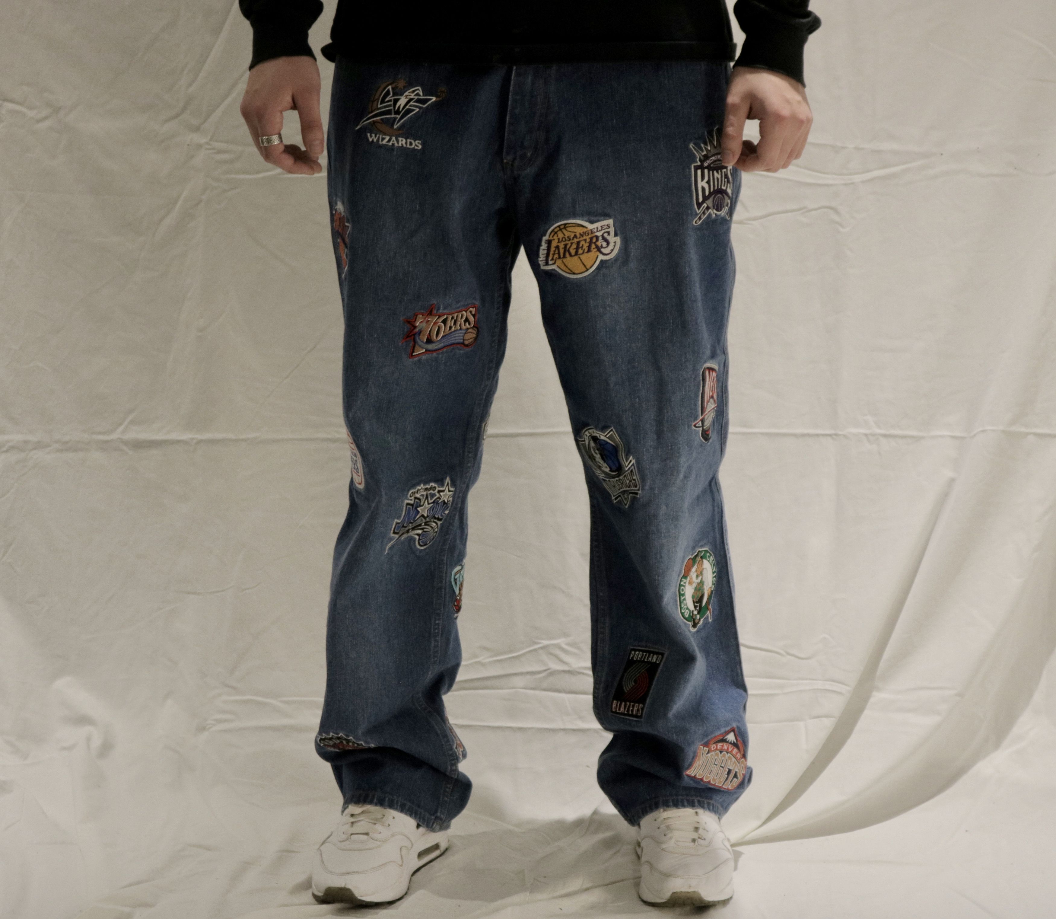 NBA UNK Embroidered Team Logo Patch Basketball Jeans (36)