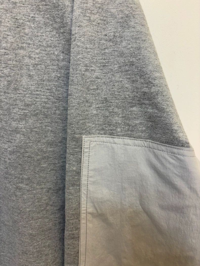 Loro Piana Gray Oversized Sweatshirt with Nylon Details Size US L / EU 52-54 / 3 - 5 Thumbnail
