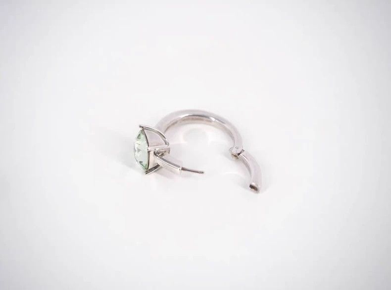 Loro Piana Ambush Silver and Green Solitaire Single Earring - dmc Size ONE SIZE - 6 Thumbnail