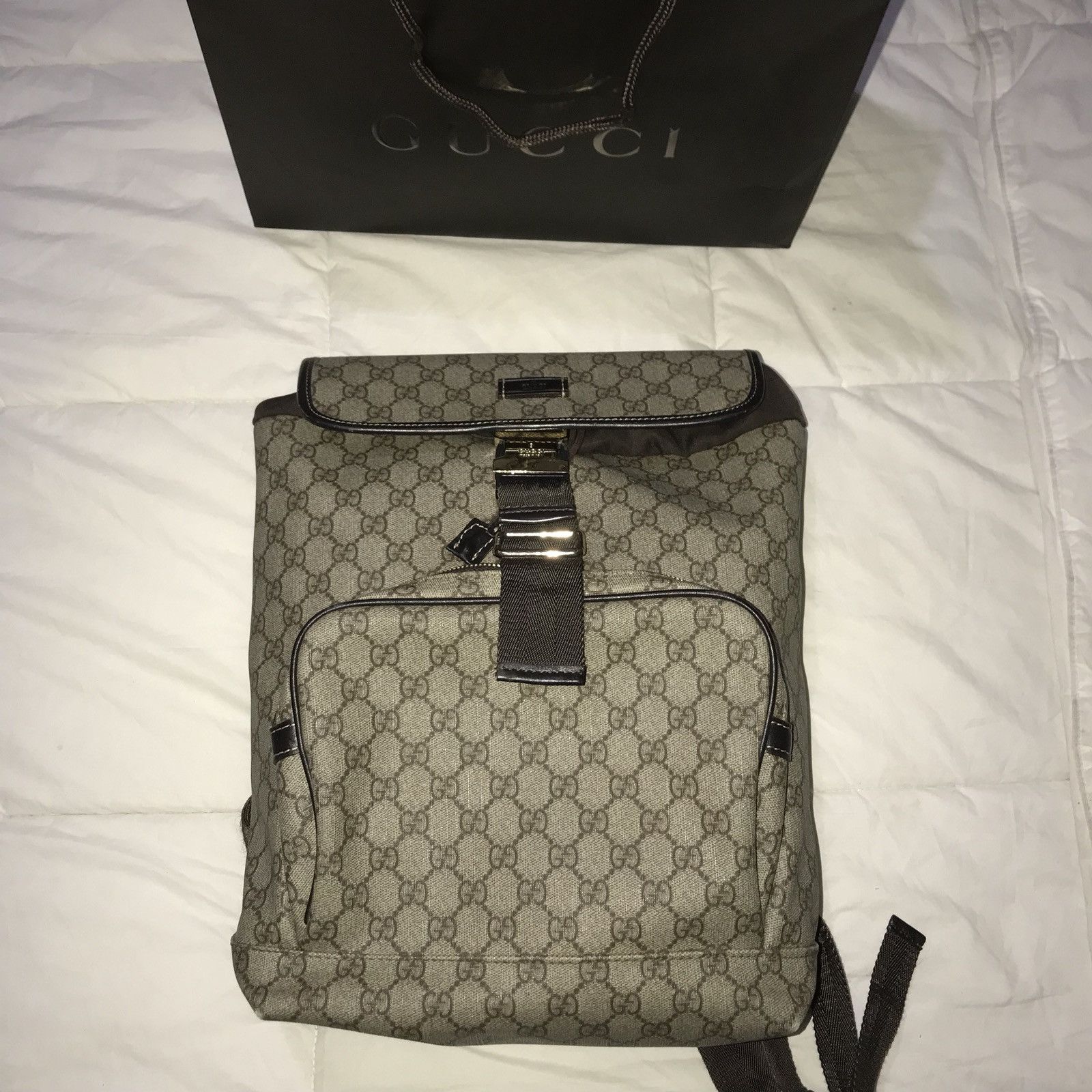 GUCCI] Gucci Backpack 495563 Backpack Daypack GG Sprem Canvas Black Men's  Rucksack Daypack S rank – KYOTO NISHIKINO