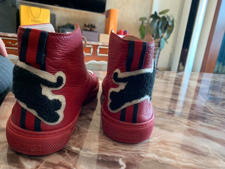 Gucci red high-top sneakers with panther design-dmc Size US 10 / EU 43 - 3 Thumbnail