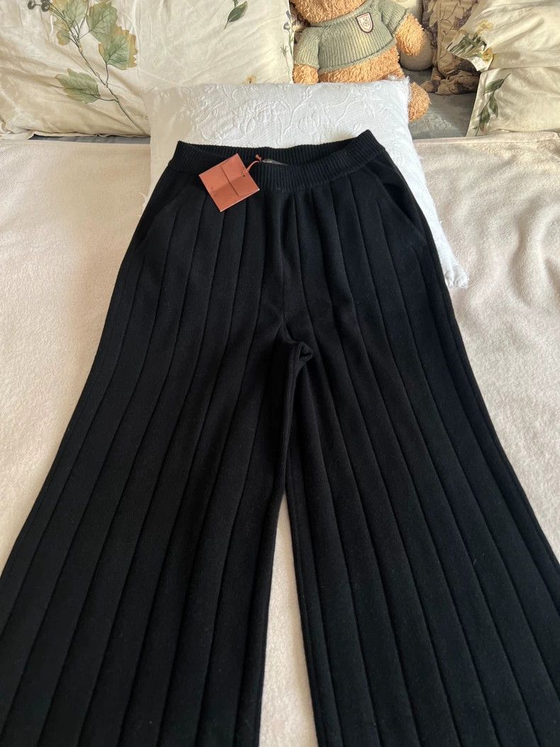 Ermenegildo Zegna Loro Piana Cashmere Ribbed Wide-Leg Pants -dmc Size US 32 / EU 48 - 3 Thumbnail