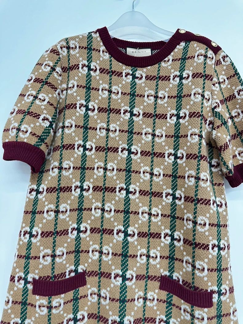 Gucci Gucci GG Pattern Short Sleeve Dress -dmc Size US 31 - 6 Thumbnail