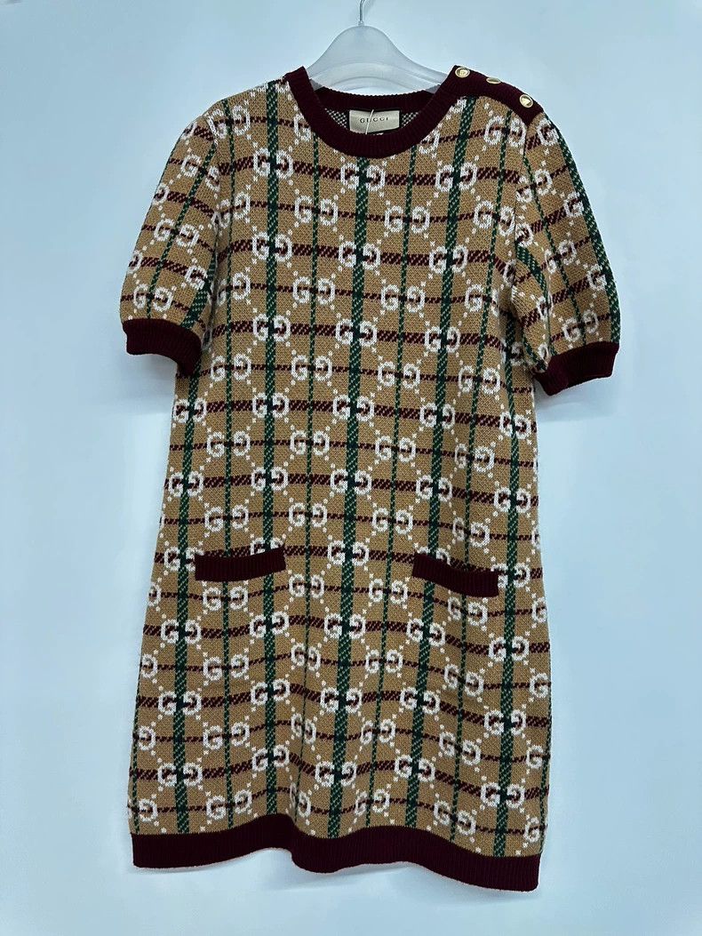 Gucci Gucci GG Pattern Short Sleeve Dress -dmc Size US 31 - 2 Thumbnail
