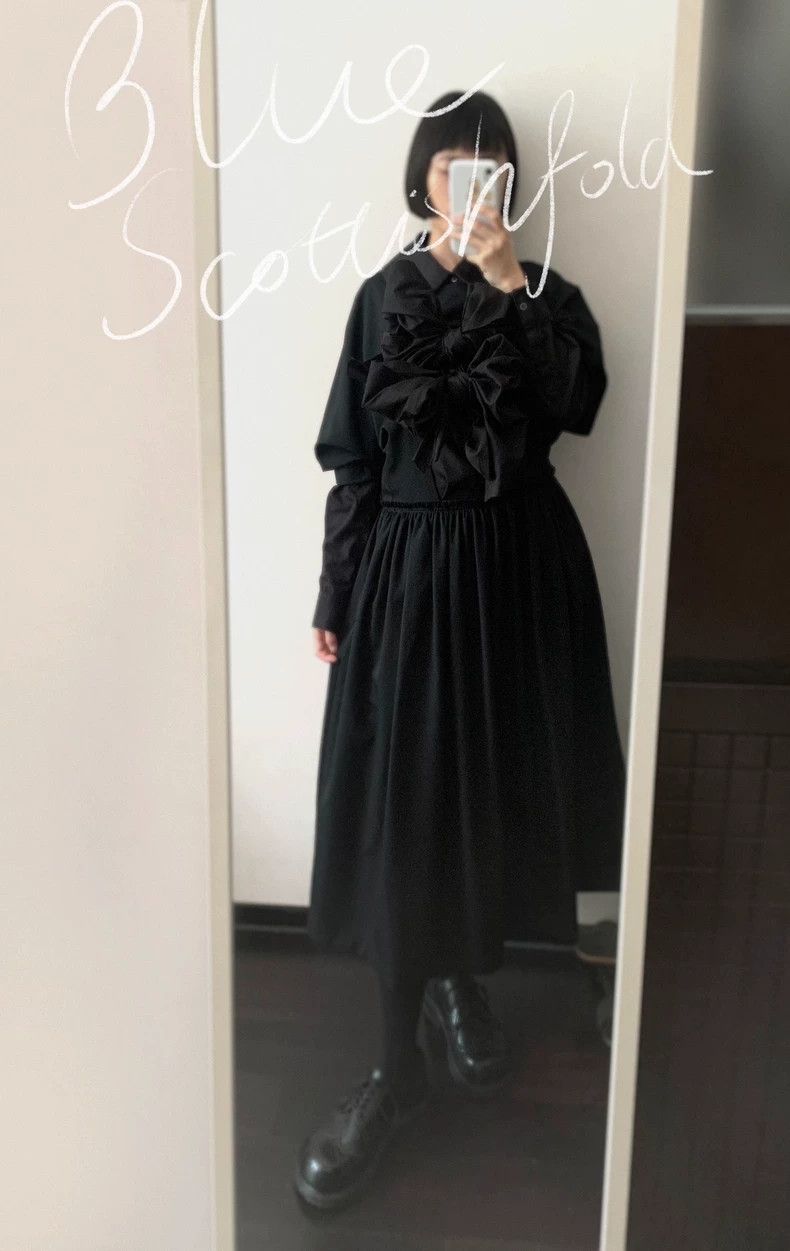 Comme des Garcons CDG COMCOM Cutout Long Sleeve Dress -dmc Size US 30 / EU 46 - 3 Thumbnail