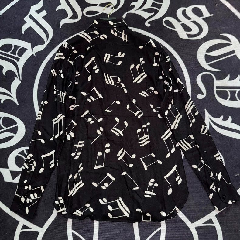 Saint Laurent Paris Saint Laurent Music Note Print Shirt Size US L / EU 52-54 / 3 - 3 Thumbnail