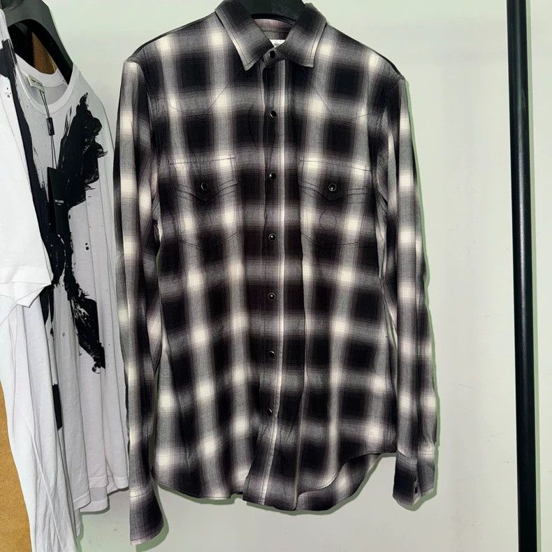 Saint Laurent Paris Saint Laurent 16FW Plaid Button-Up Shirt Size US S / EU 44-46 / 1 - 2 Thumbnail