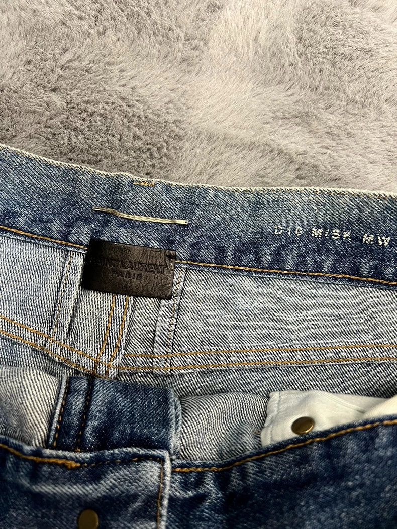 Saint Laurent Paris Saint Laurent Washed Blue Distressed Jeans Size US 31 - 3 Thumbnail