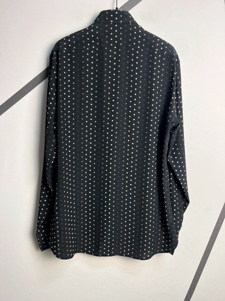 Saint Laurent Paris Saint Laurent Silk Polka Dot Button-Up Shirt Size US M / EU 48-50 / 2 - 2 Thumbnail