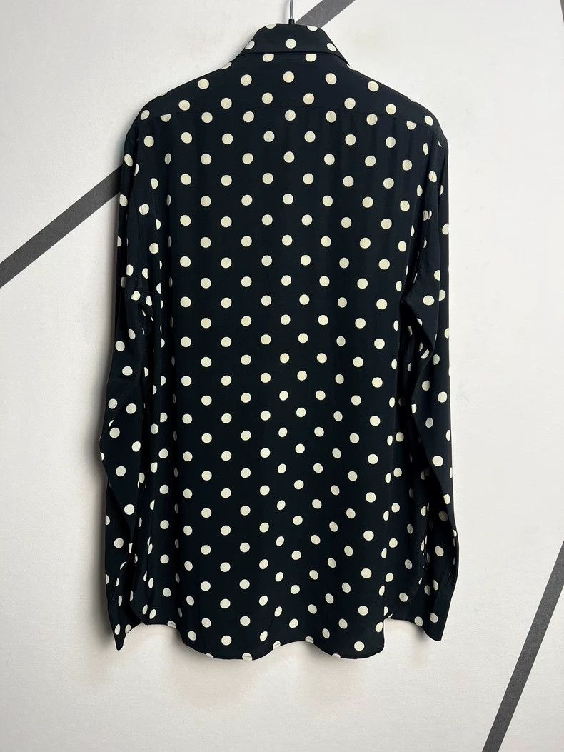 Saint Laurent Paris Saint Laurent Polka Dot Silk Button-Up Shirt Size US L / EU 52-54 / 3 - 2 Thumbnail