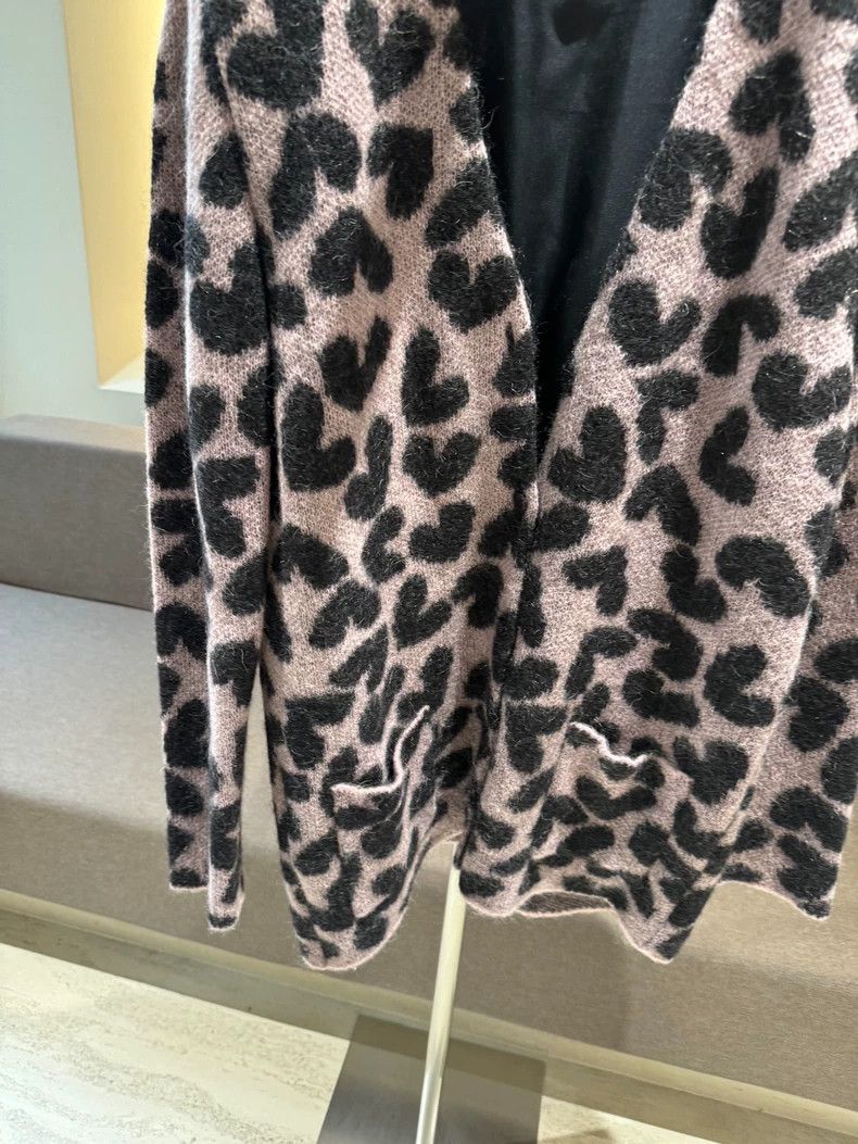 Saint Laurent Paris Saint Laurent Leopard Mohair Cardigan Size US XL / EU 56 / 4 - 3 Thumbnail