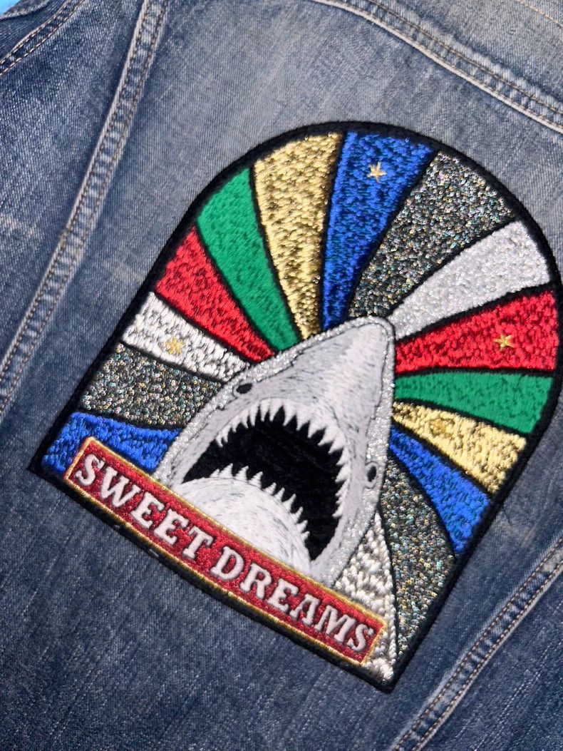 Saint Laurent Paris Saint Laurent Denim Jacket with Shark Patch Size US M / EU 48-50 / 2 - 3 Thumbnail